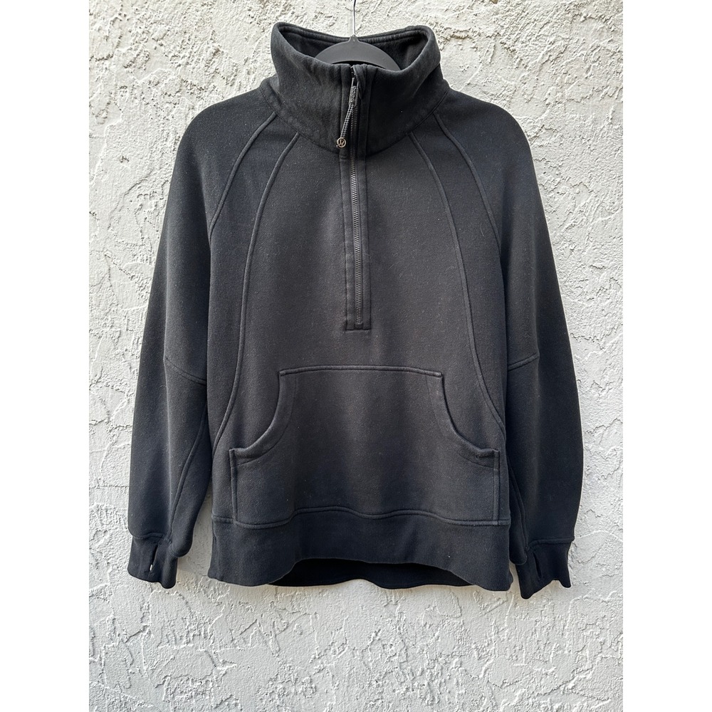 Lululemon Scuba Oversized Half-Zip Funnel Neck Hoodie Black LW3HTBS XS/S